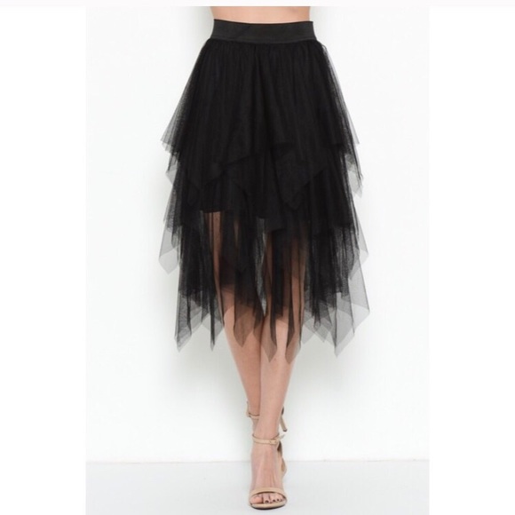LAST ONE!!!!  BNWTBlack Tiered Mesh Skirt - Picture 3 of 7