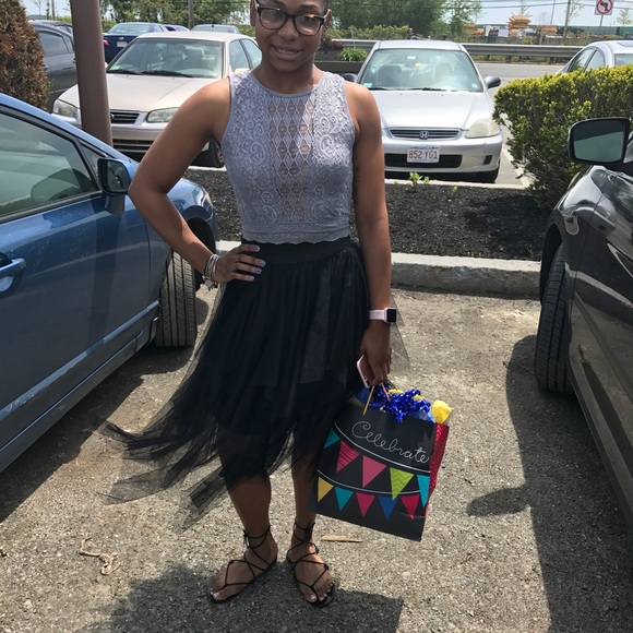 LAST ONE!!!!  BNWTBlack Tiered Mesh Skirt - Picture 7 of 7