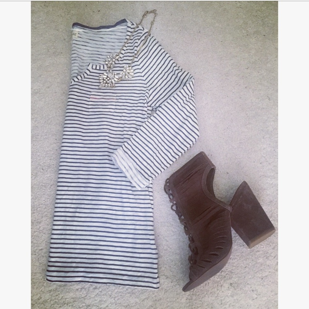 Blue and white striped shirt