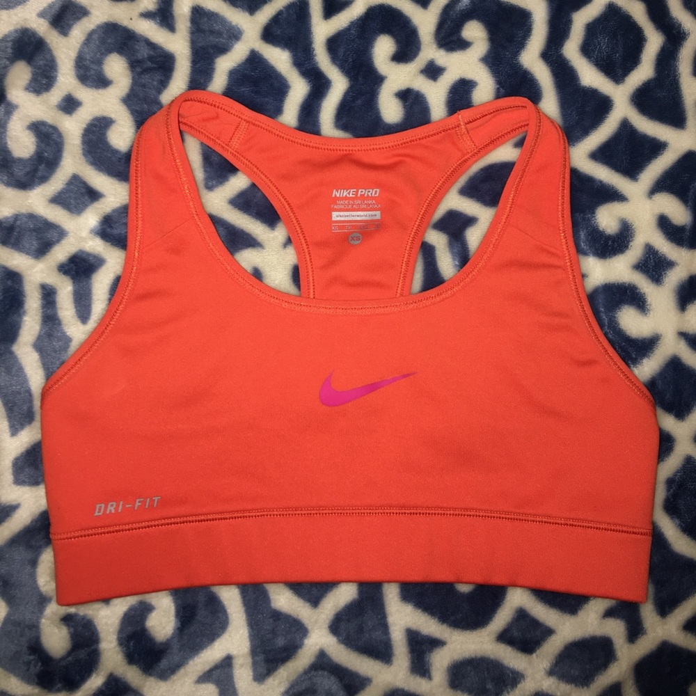 Orange & pink sports bra