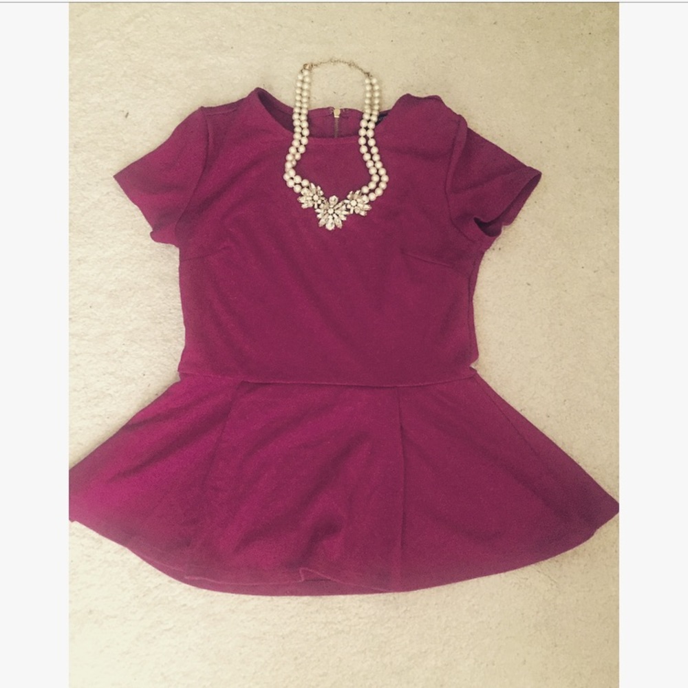 F21 magenta peplum top