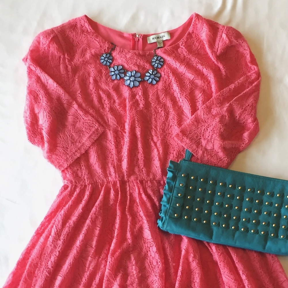 Pink Lace Mini Dress