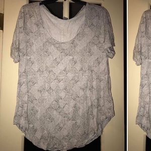 Old Navy Black & White Pattern Dolman Top