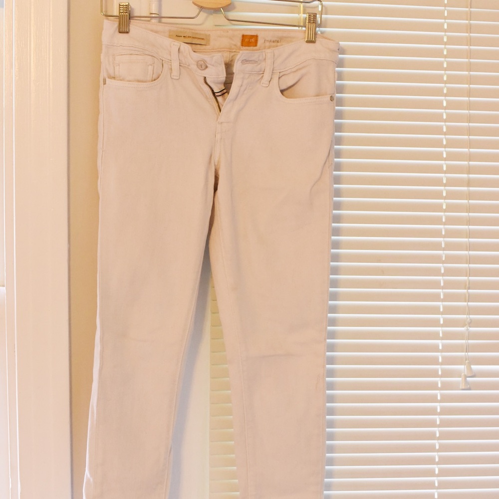 Pilcro Anthropologie White Skinny Jeans
