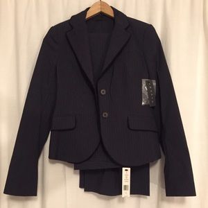 NWT Theory Suit! Dark indigo with blue stripes