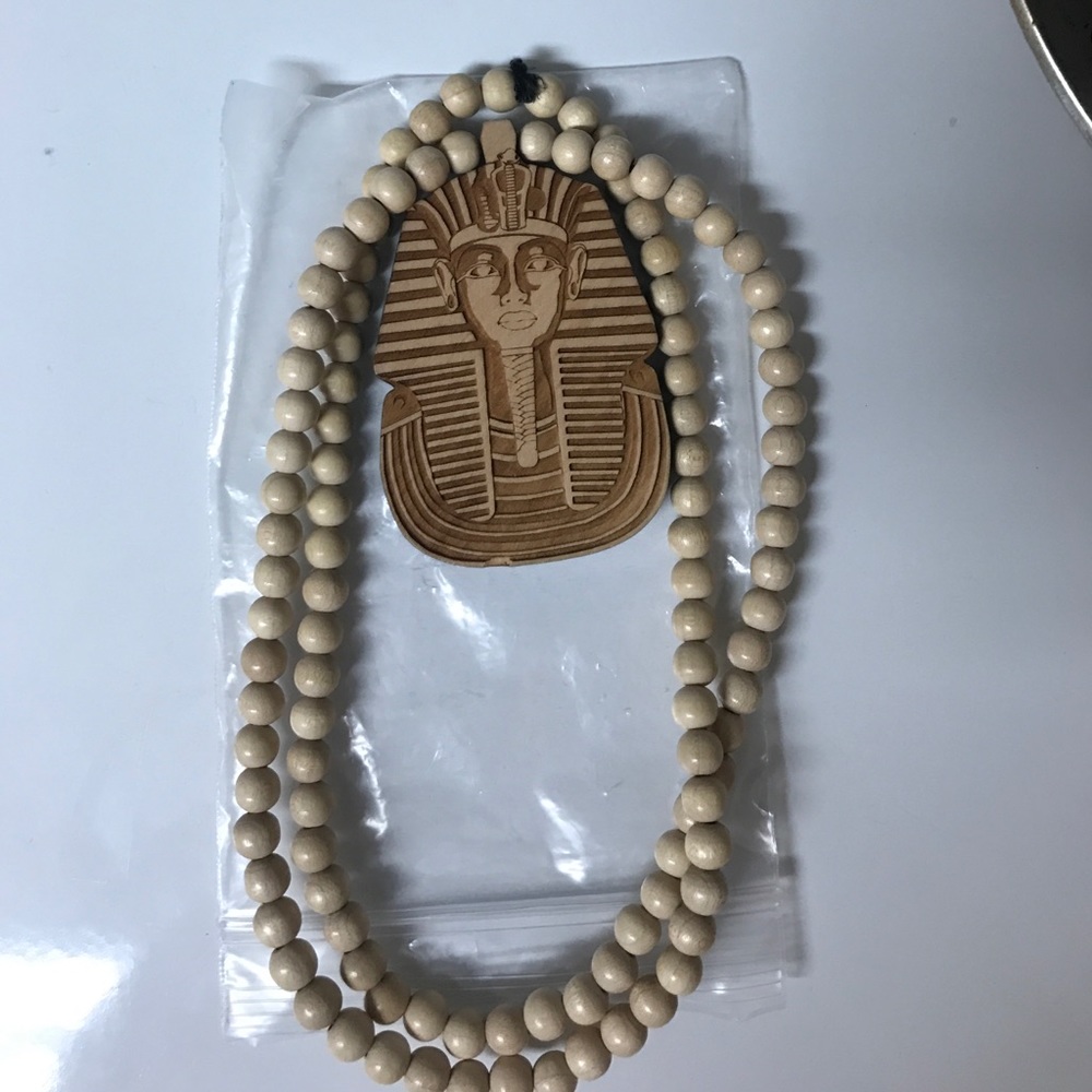Goodwood NYC Pharaoh King Tut Wood Necklace