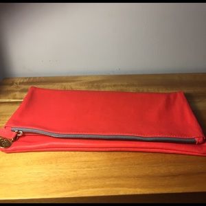 Clare Vivier leather foldover clutch - Coral