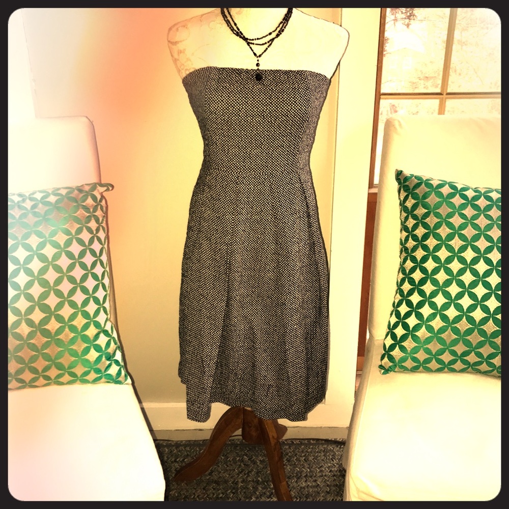 J.Crew 100% Cotton Strapless polka dot dress Size2