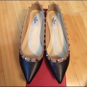 Studded Black Flats