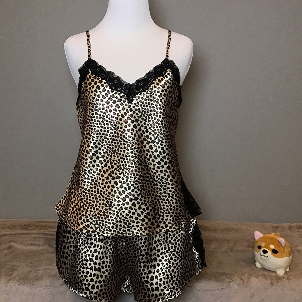 2-piece animal print cami and shorts