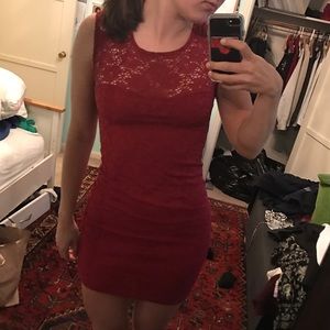 Red Lace Bodycon Dress