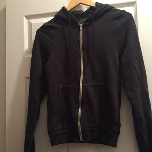 X-Small Black American Apparel Zip Up Hoodie