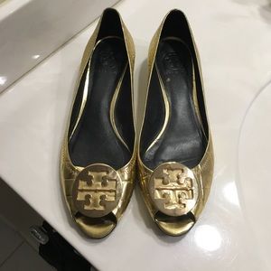 Tory Burch Gold Wedge