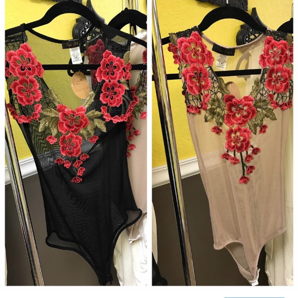 Mesh rose bodysuits