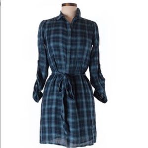 LOFT Plaid Shirt Dress size Large