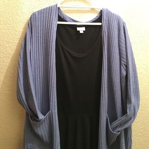 LuLaRoe black Nicole size 2x & blue Sarah in XL