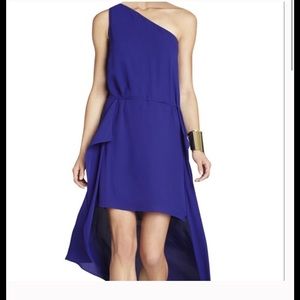 BCBG one shoulder asymmetrical hem dress SZ SMALL