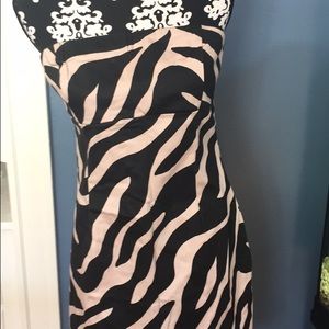 Light Pink & Black Strapless Charlotte Russe Dress