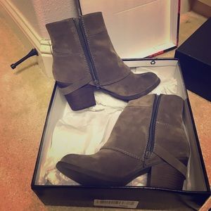 Brand new Fergalicious Liza gray booties!