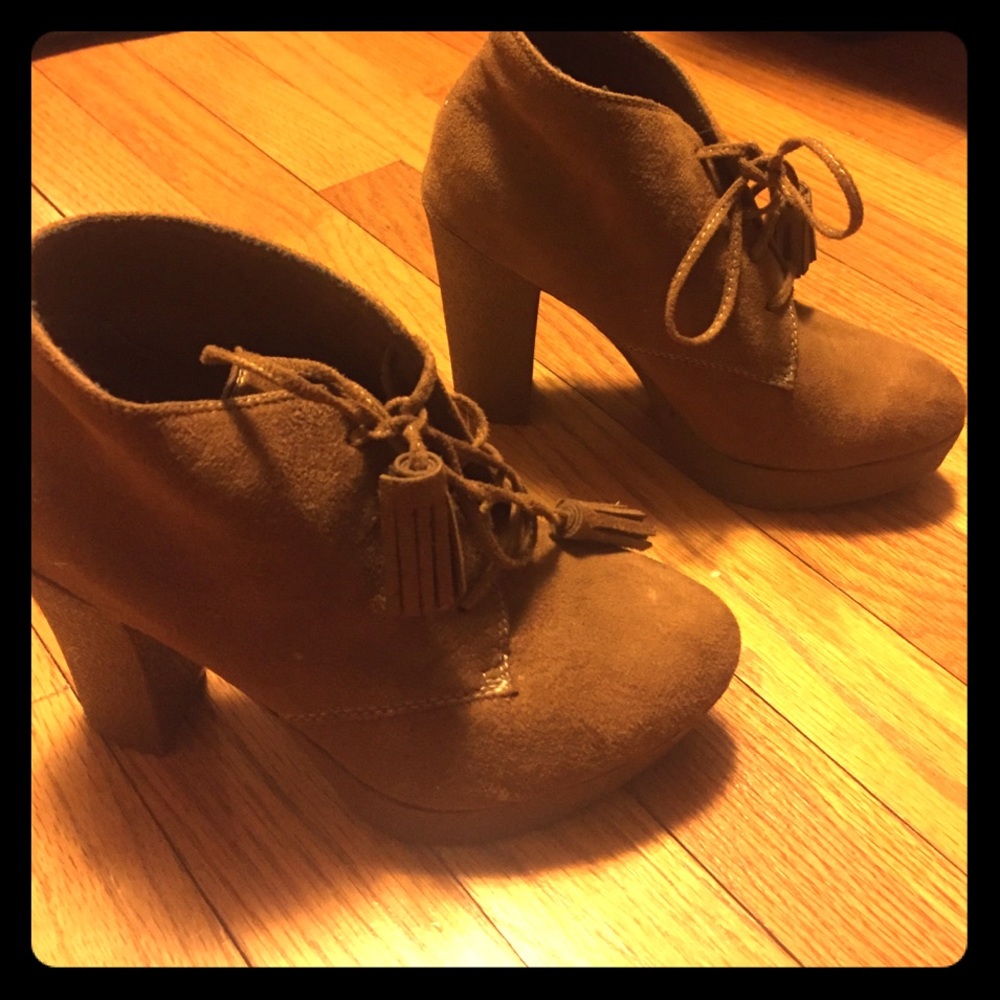 Tan suede ankle boots