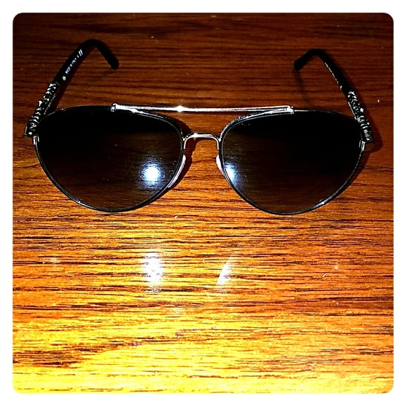 Burberry Black and Silver Aviators main image 4