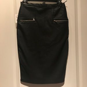 Zara midi faux leather skirt small NWT