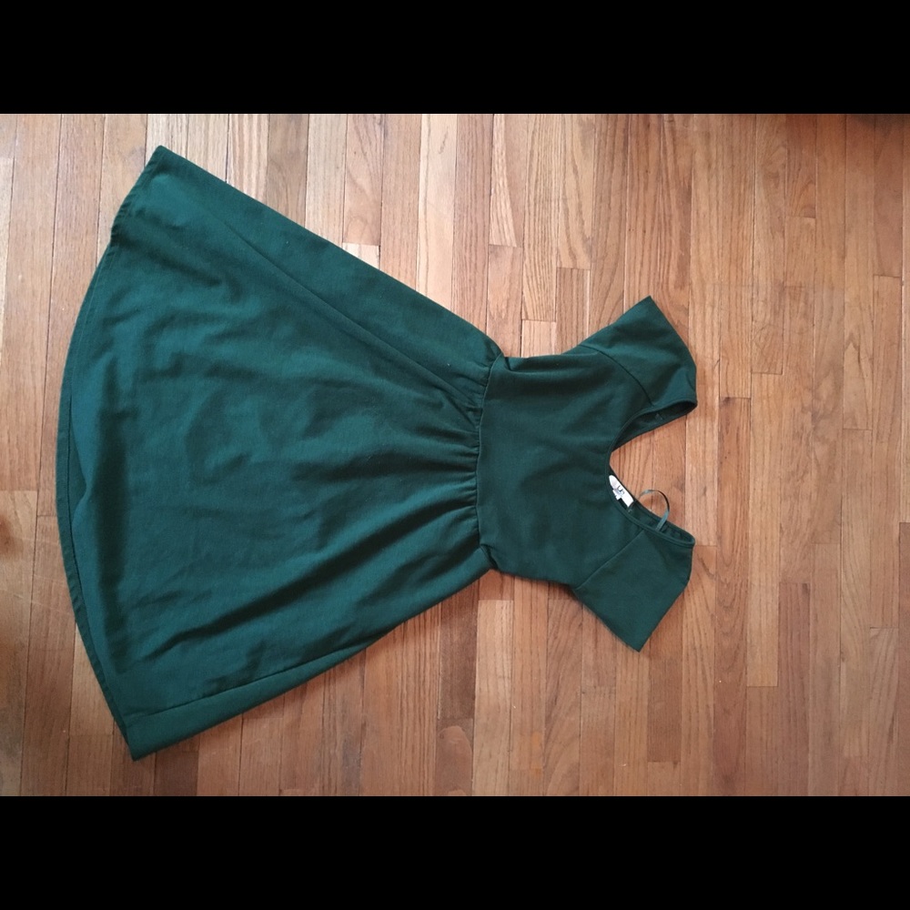 Navy green black cutout dress