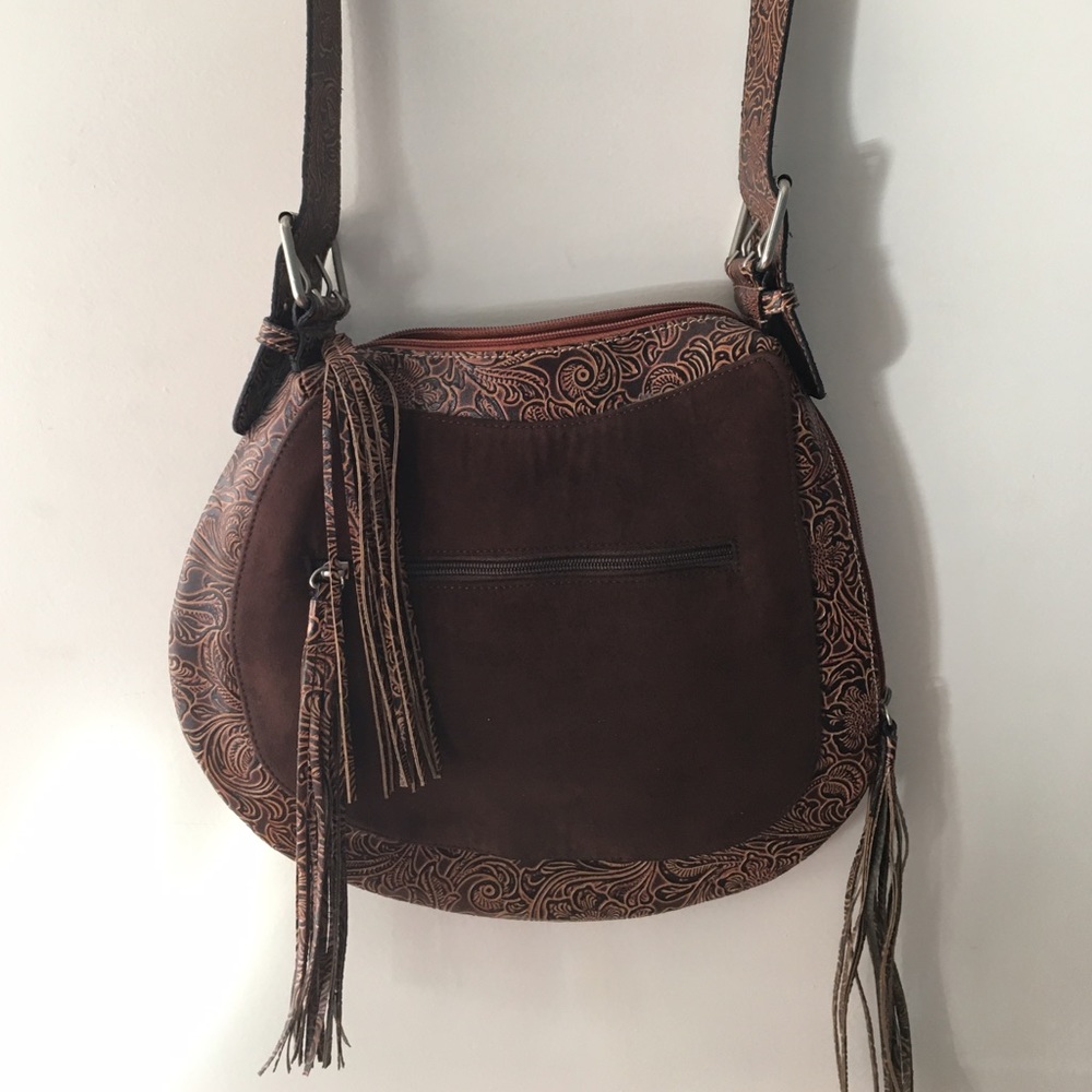 Brown Boho Leather Shoulder Purse