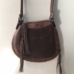 Brown Boho Leather Shoulder Purse