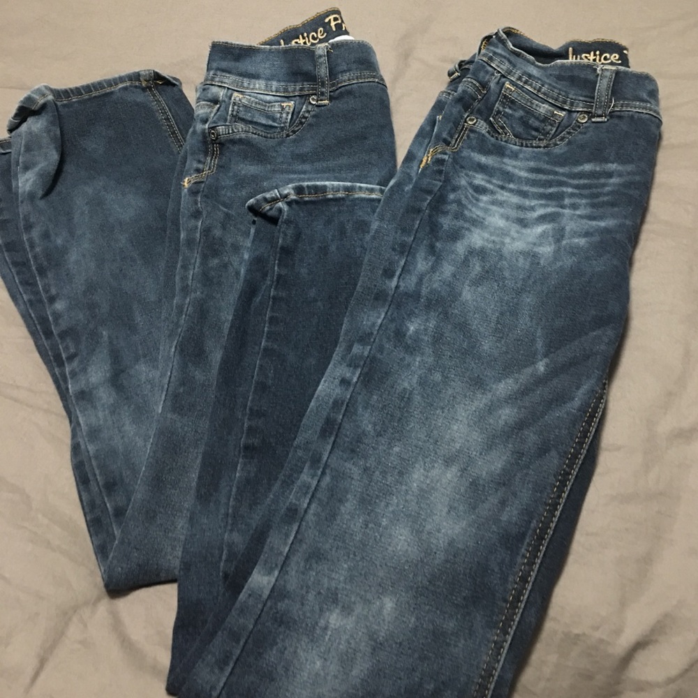 2 pairs justice jeans size 12 r