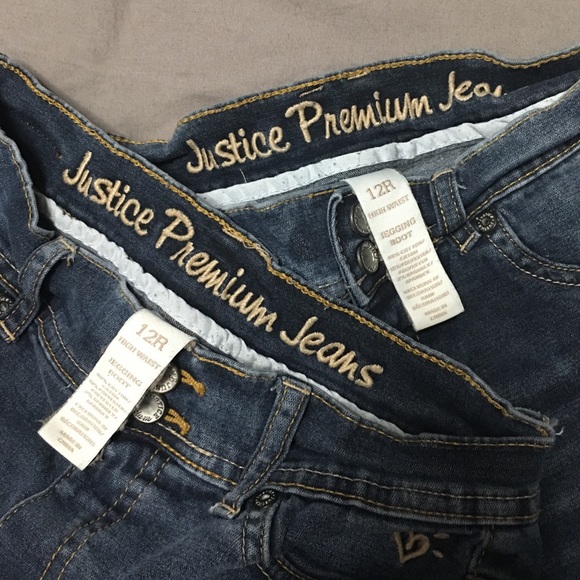 2 pairs justice jeans size 12 r - Picture 2 of 2