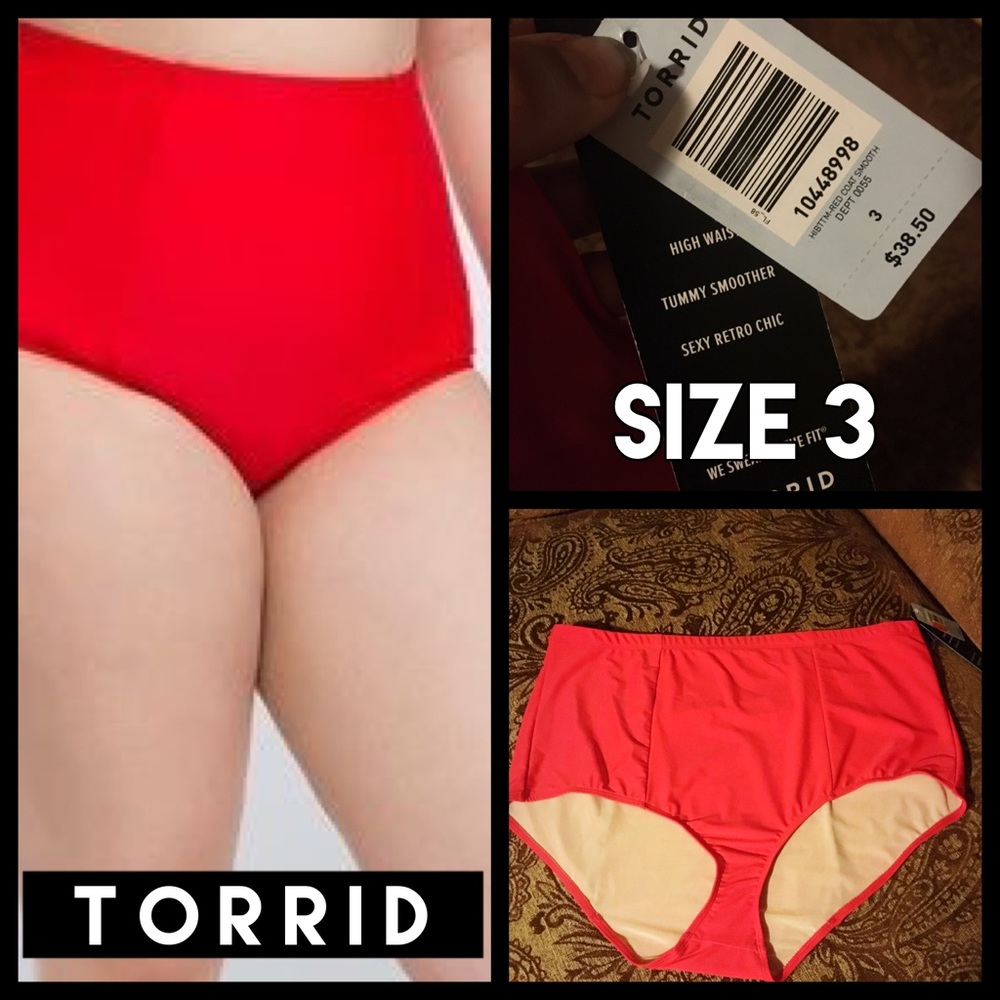 NWT Torrid Red Swim Bottoms