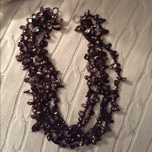 Awesome brown pearl statement necklace