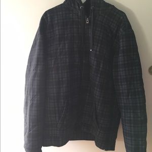 Men's Dark Gray/Black Plaid Hurley Full-Zip Hoodie