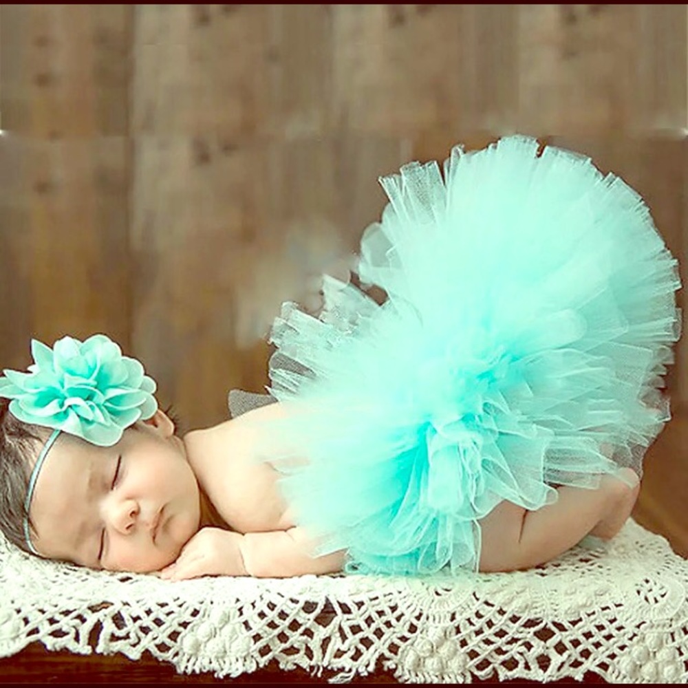 Newborn baby girl Tutu Headband Gift Set Spring