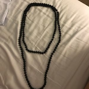 BLACK DOUBLE WRAP NECKLACE