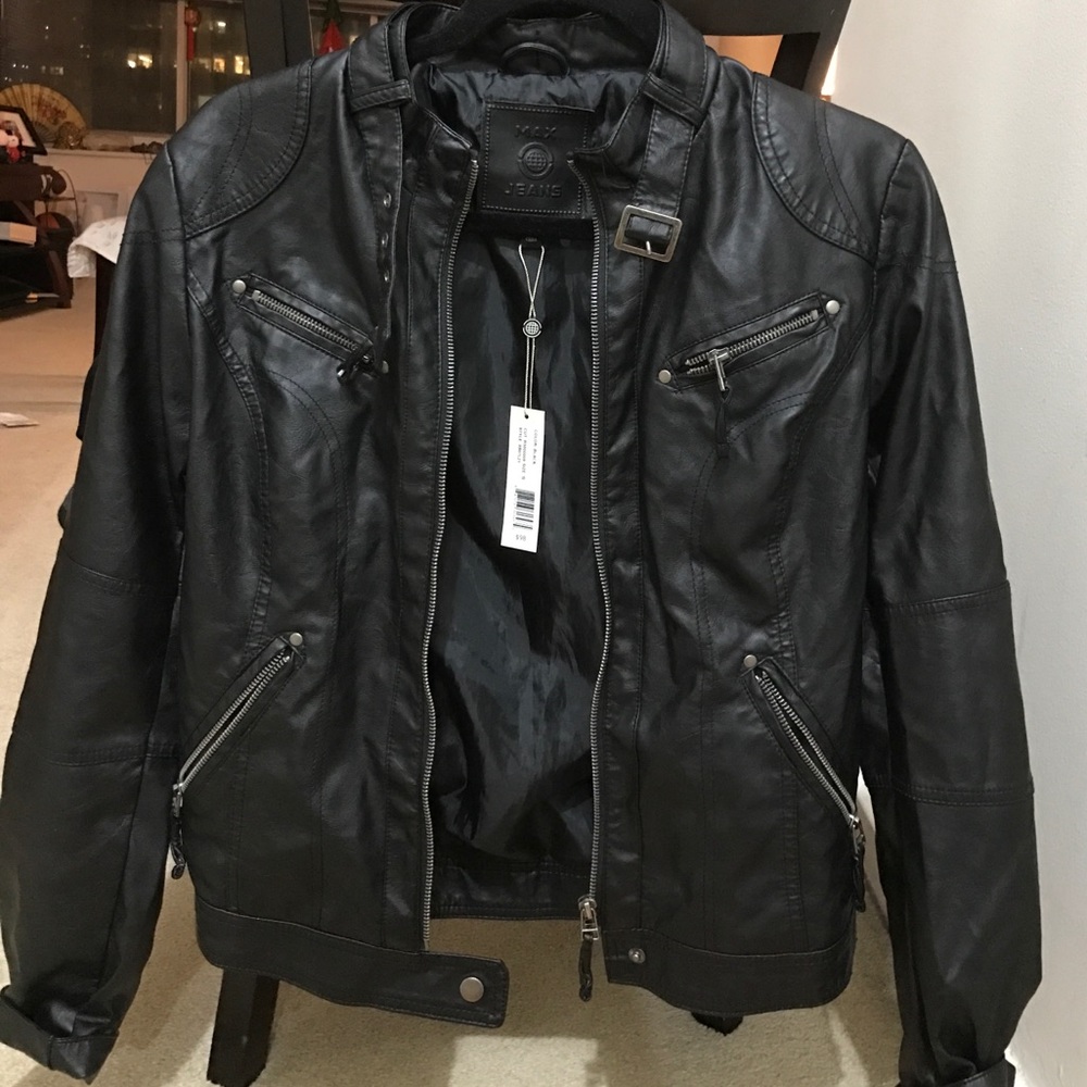 Black leather jacket
