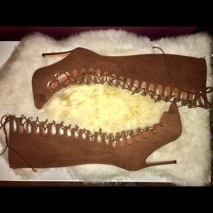Knee high sandal heels size 7.5
