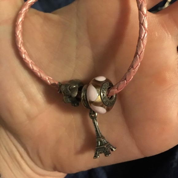 Genuine Alex and Ani/ pinkleather pandora bracelet - Picture 4 of 5