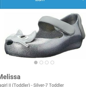 Silver cat Mini Melissa's & White Easter Sandals