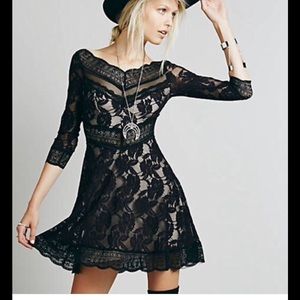 Free People Dark Navy Lace Dress