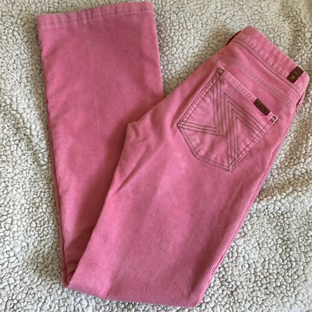 7 For All Mankind Flynt Bootcut Pink Cords size 28