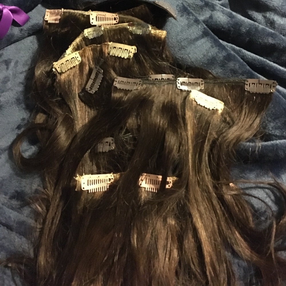Brown hair extensions