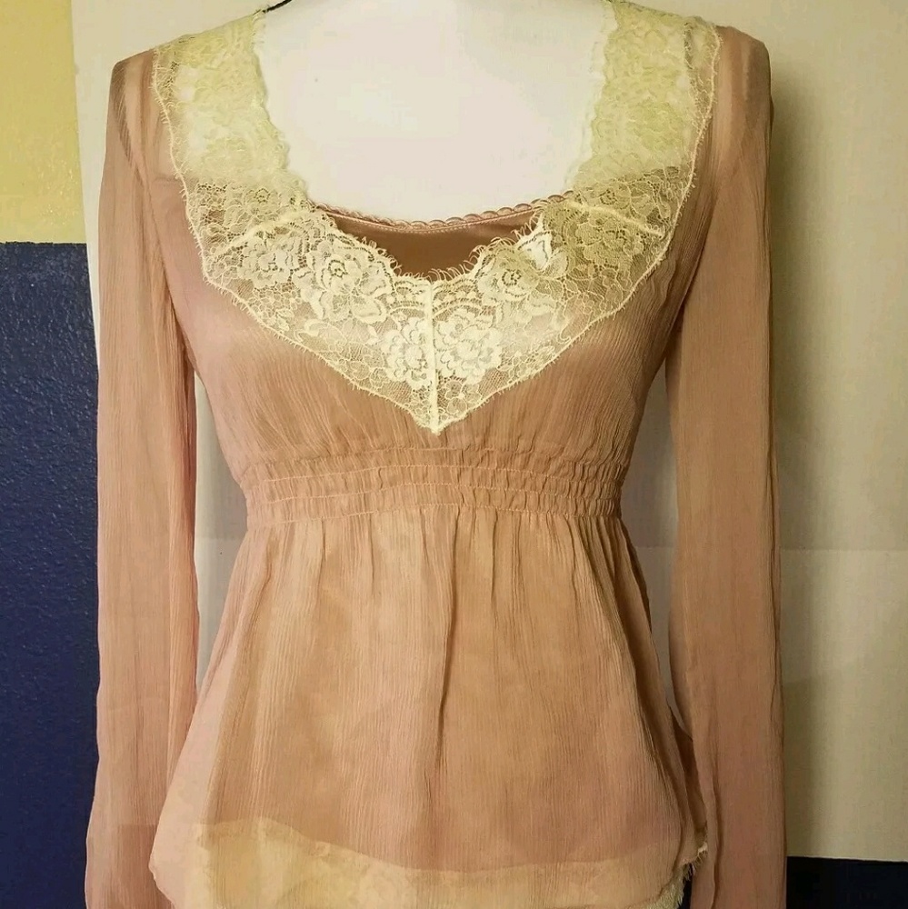 Tahari Sheer Long Sleeve