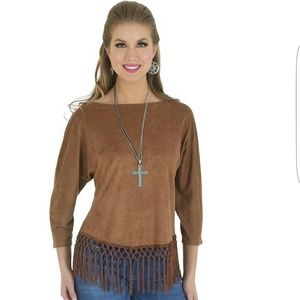 Suede fringe tunic