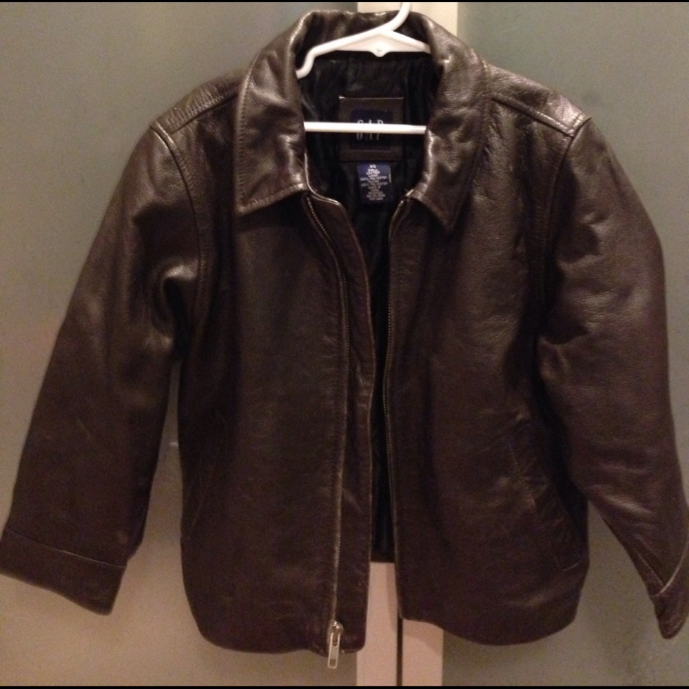 Gap leather jacket xs fits 4-6T