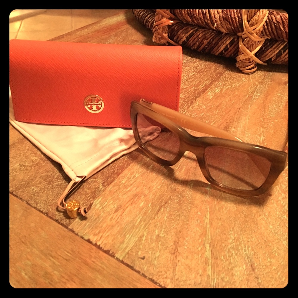 TORY BURCH TY7075 TORTOISE GRAPEFRUIT SUNGLASSES