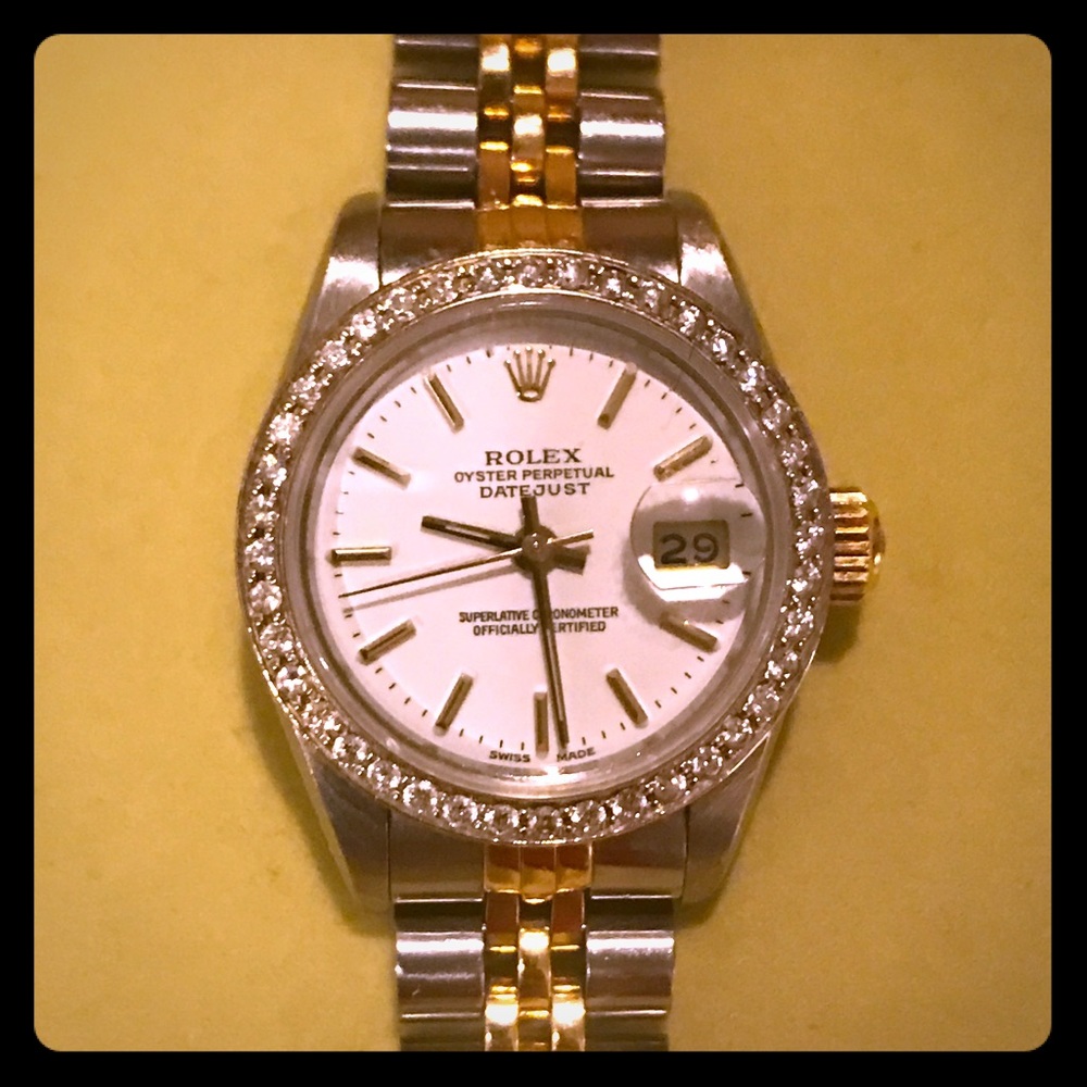 Ladies Rolex Datejust 26mm 18k/SS Diamond Bezel