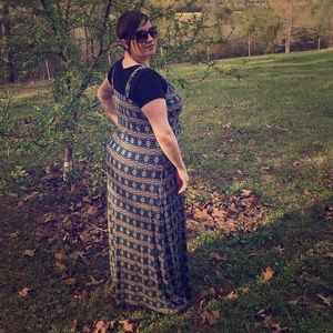 Plus size tribal print maxi dress