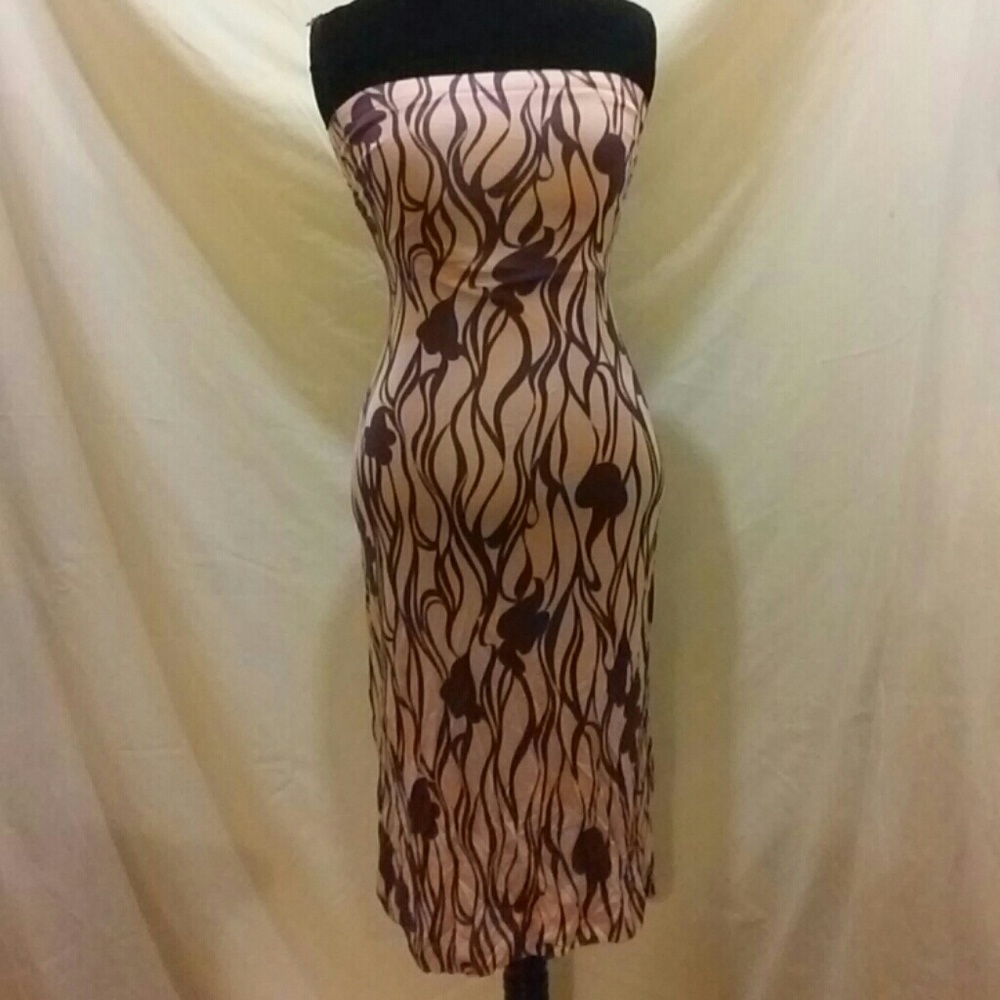 Milly Strapless floral print dress